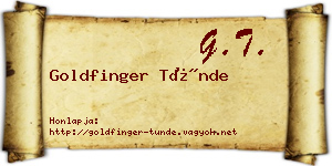 Goldfinger Tünde névjegykártya